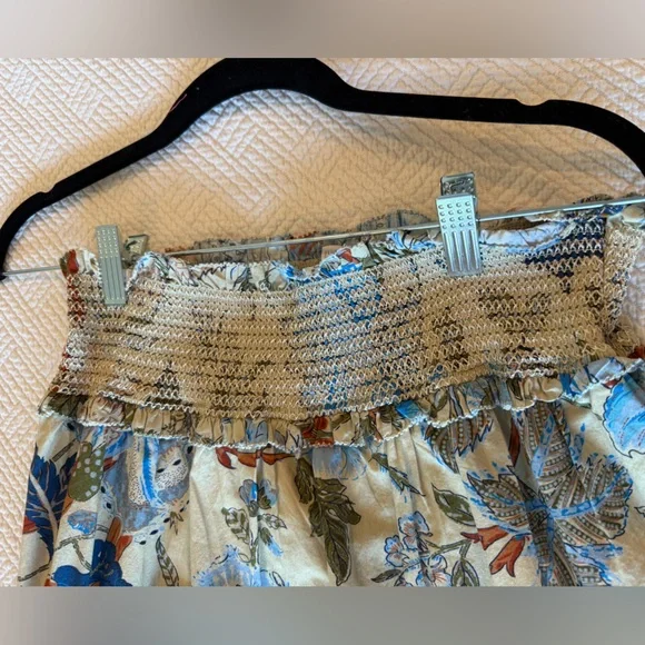 Floral Maxi Skirt in Blue and Cream - Picture 3 of 7